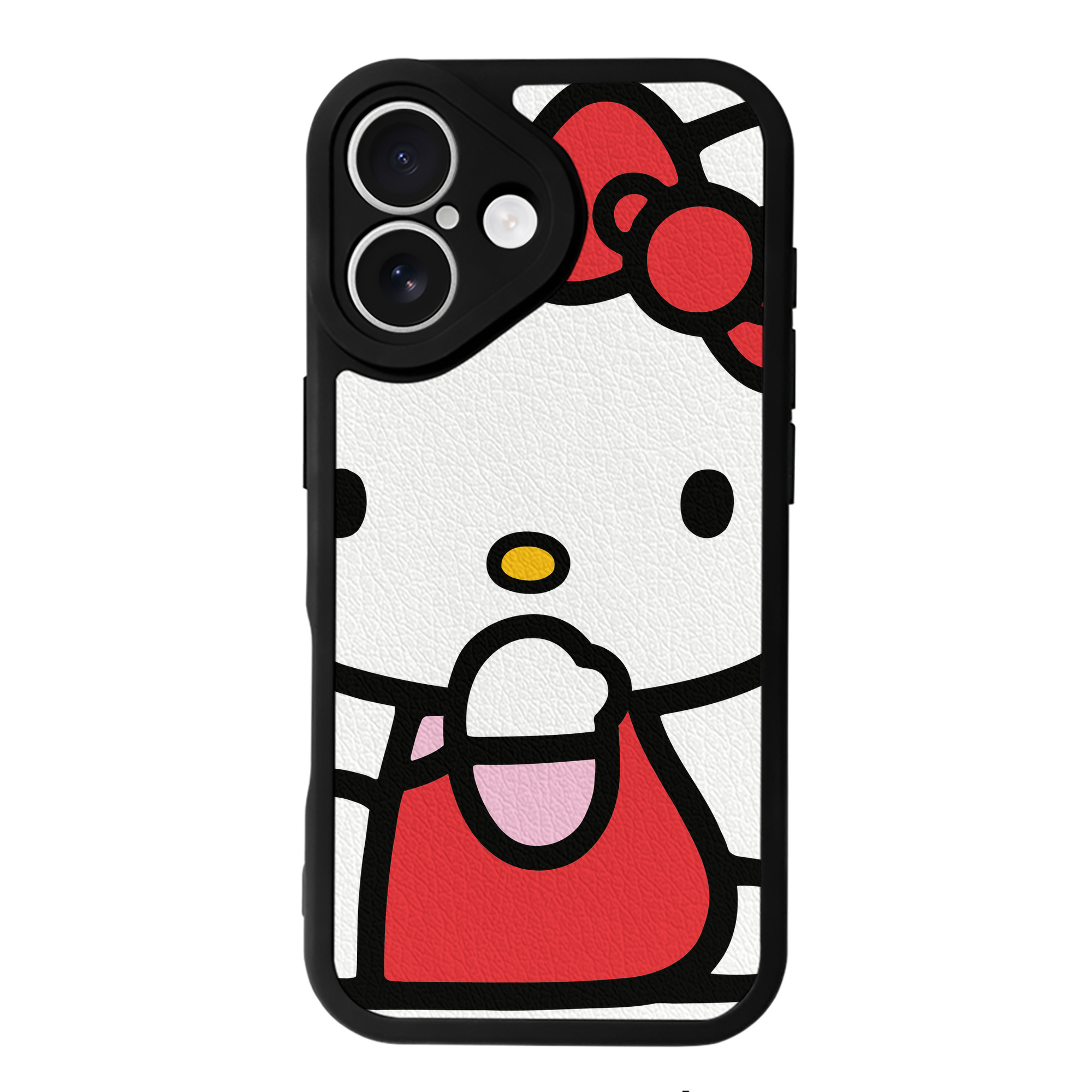 （画像用） Hello Kitty ハローキティ 【iPhone 16シリーズ対応】シリコンスマホケース（レザー調） 材質：シリコン